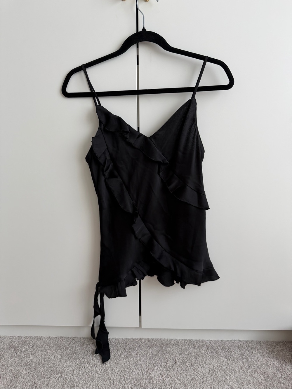 ASTR Black Ruffle Top